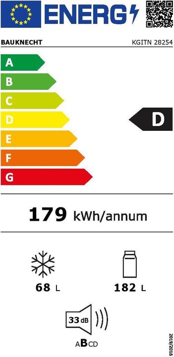 Energy Label Bauknecht KGITN 28254 (350 l)