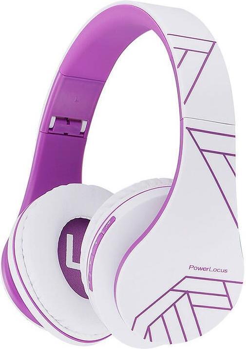 PowerLocus Wireless Headphones P2 (white-purple) (20 h, Kabellos)