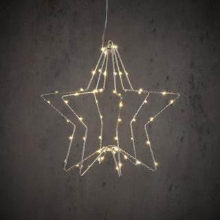 edelman Stern Hängend Silber Warmweiss 60Led Bo - H30Xd30Cm (1x)