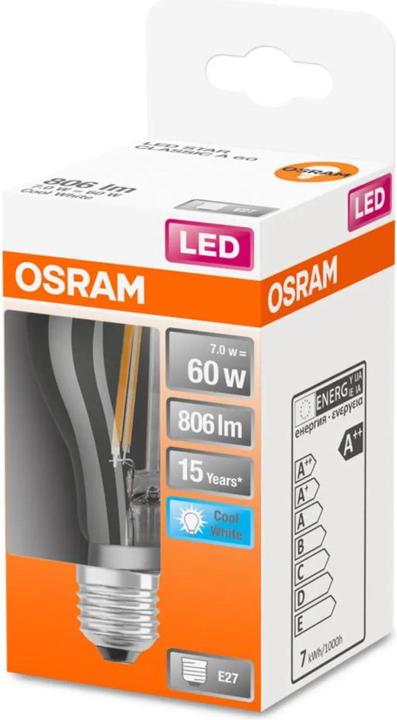 Produktbild Osram Led Retrofit Classic A (E27, 6.50 W, 806 lm, 1 x, E)