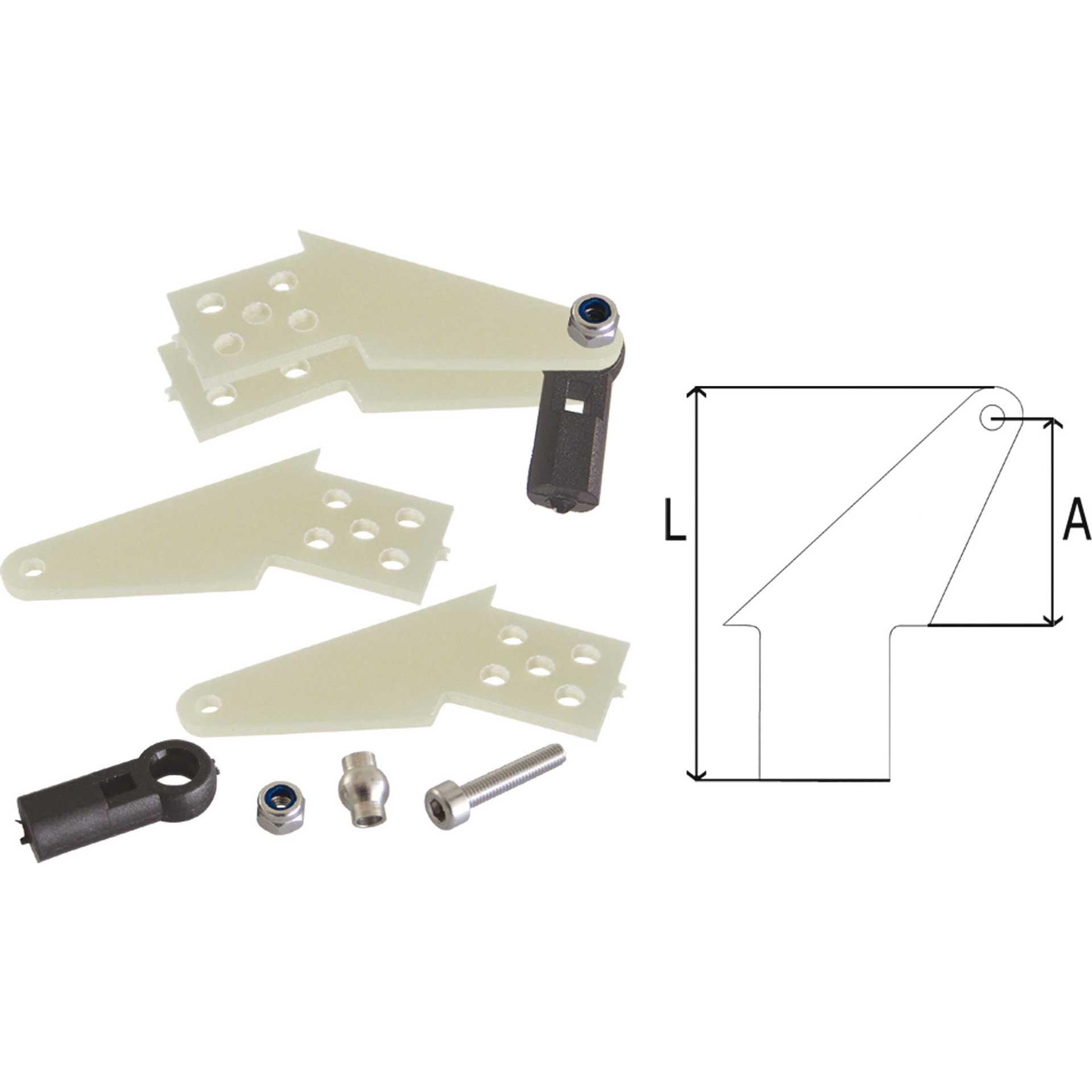 Modellbau Lindinger kugelgel.-ruderhorn gfk m3 51mm dual