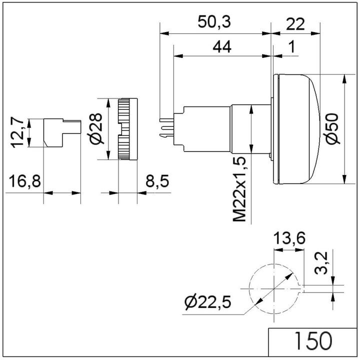 Actual product image Werma IP65 red LED/buzzer combination,24Vdc
