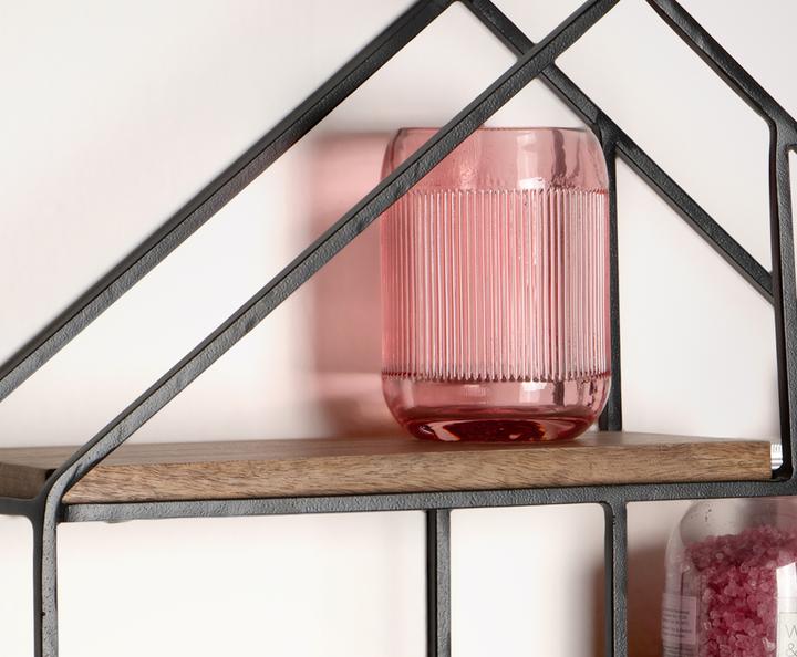 Actual product image FineBuy Wall Shelf FB92219 Metal Black (50 x 60 x 14 cm)