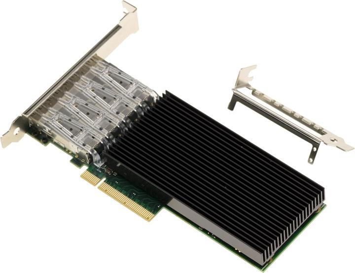 Actual product image Kalea-informatique 4-Port PCIe Fibre SFP+ LAN Controller Card with Intel Chipset - 10GbE Ethernet Network Adapter (Mini PCI Express)