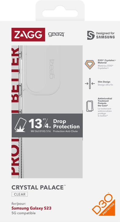 Produktbild gear4 Crystal Palace mobile phone case (6.1") Cover Transparent (Samsung Galaxy S23)