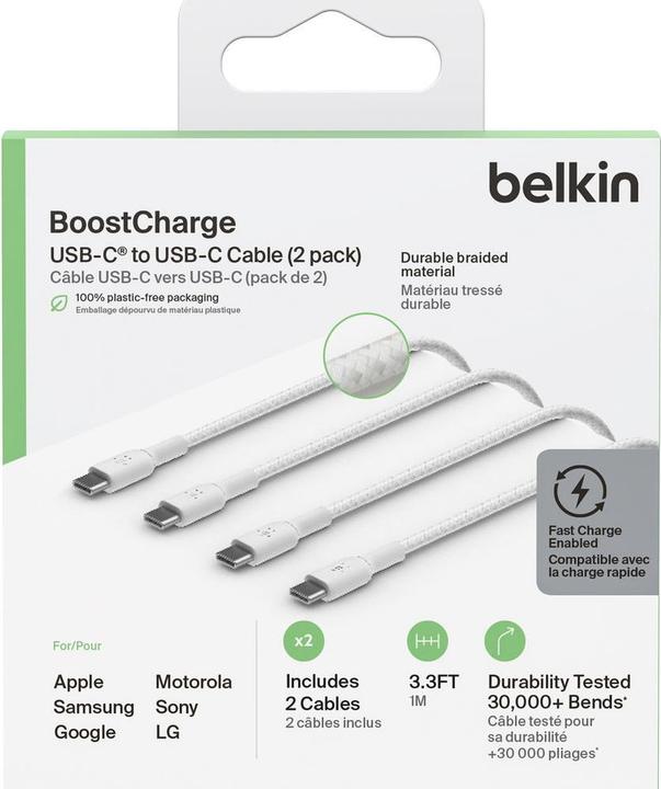 Productafbeelding Belkin USB C – USB C (1 m, USB 2.0, 60 W)