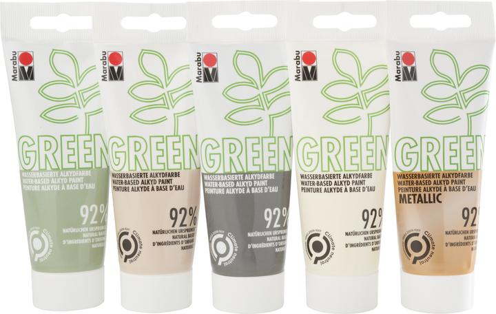 Actual product image Marabu Craft Paint Alkyd Paint Green Set Boho, 5 x 100 ml (500 ml)