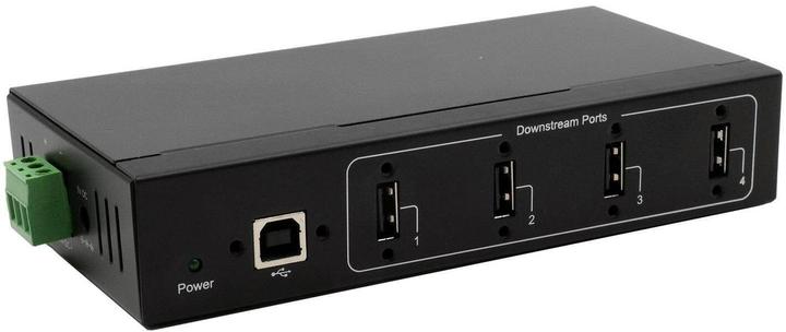 Produktbild Exsys GmbH 4 Port USB 2.0 Metall-HUB, für Tisch, Wand- und DIN-Rail Montage, 15KV ESD Schutz (USB-B, 4 Ports)