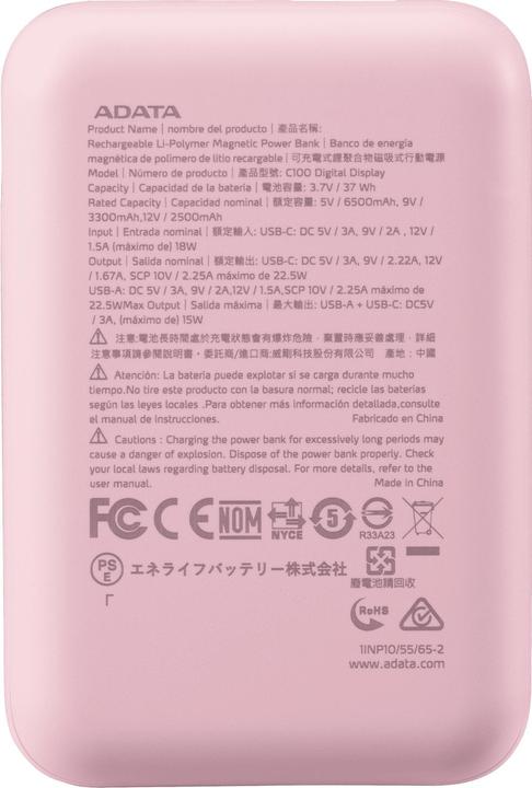 Produktbild Adata Powerbank P10022-12 10000 mAh, Akkutyp: Lithium-Polymer (10000 mAh, 15 W, 37 Wh)