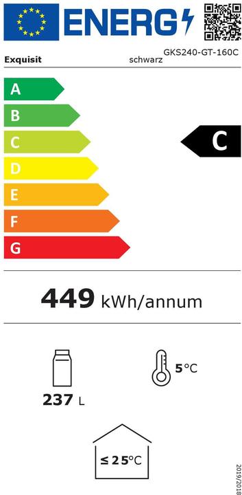Label énergétique Exquisit Getränke-Kühlgerät (237 l)