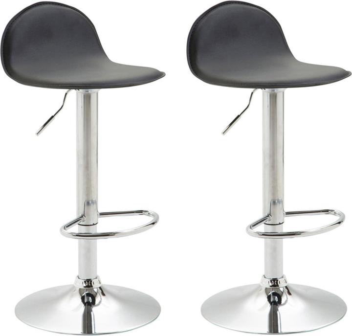CLP Set of 2 bar stools Lana V2 imitation leather, black