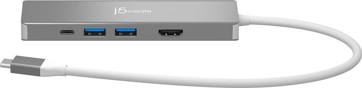 Produktbild j5Create JCD390-N, Kabelgebunden, USB 3.2 Gen 2 (3.1 Gen 2) Type-C, 100 W, Silber, Weiss, MicroSD (Tr (USB-C)