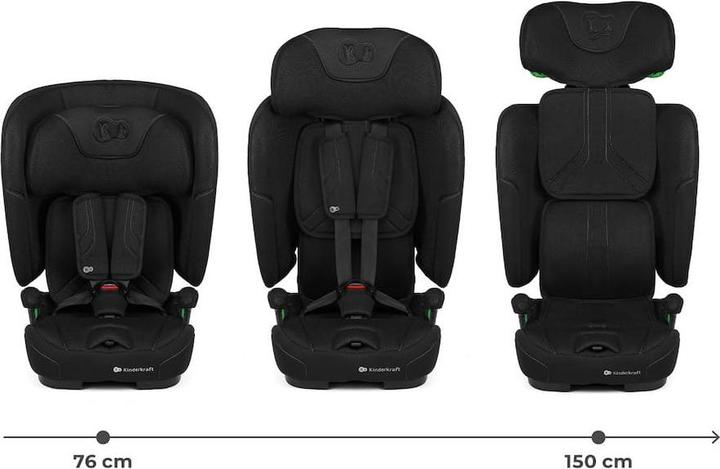 Actual product image KinderKraft Car Seat FIX2GO i-Size 76-150cm BLACK (Child seat, ECE R129/i-Size Standard)