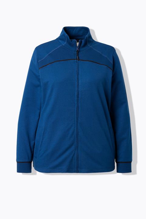 Produktbild Ulla Popken Sweatjacke, Rippeinsätze, Stehkragen, Langarm (62)