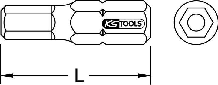 Actual product image KS Tools 1/4" bit hexagon socket with face hole (5/16")