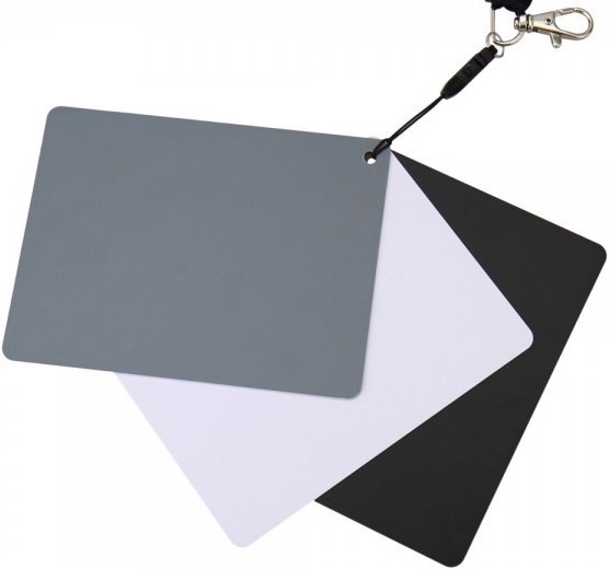 Immagine prodotto JJC Set di carte 3 in 1 grigio/bianco/nero per il bilanciamento del bianco (Vari)