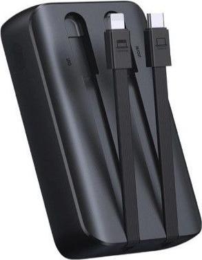Actual product image Joyroom 30W 20000mAh mini Power Bank with built-in Cables, USB-A & USB-C - Black (10000 mAh, 30 W, 37 Wh)