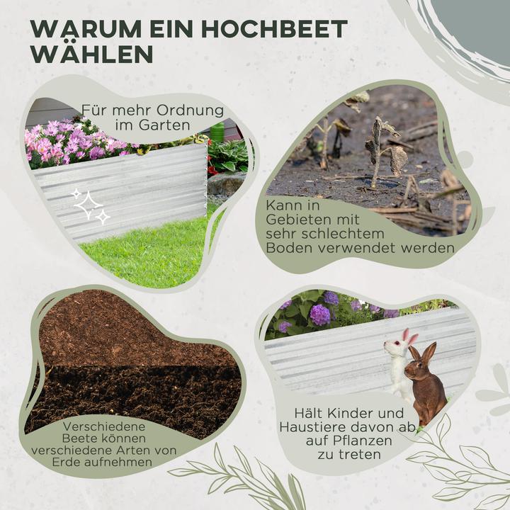 Produktbild Outsunny Hochbeet Stahl Silber