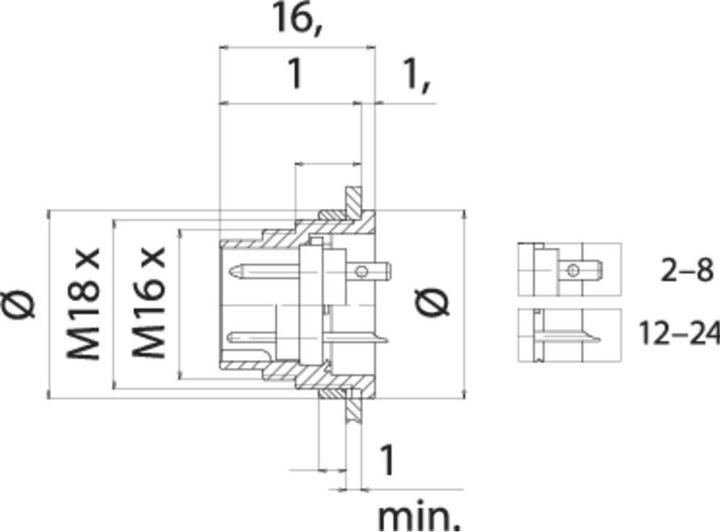 Produktbild Schubiger Binder 09 0473 782 08 Miniatur-Rundsteckverbinder Flanschstecker Gesamtpolzahl: