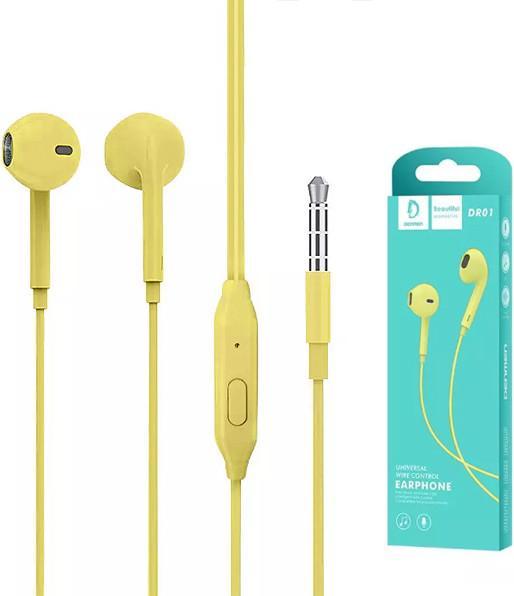 Image du produit Denmen Universal Jack 3,5 Zoll Gelbe In-Ear-Kopfhörer Dr01 (Filaire)