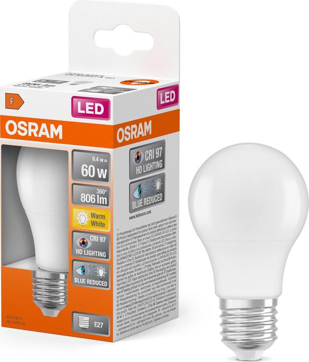 Image du produit Osram LED Classic Lampes Frosted (E27, 9.40 W, 806 lm, 1 x, F)