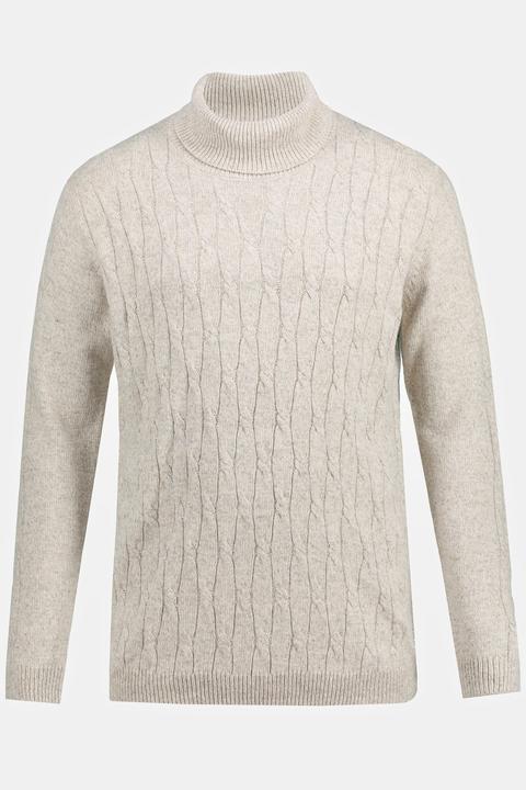 Produktbild JP1880 Pullover, Zopfmuster, Rollkragen (3XL)