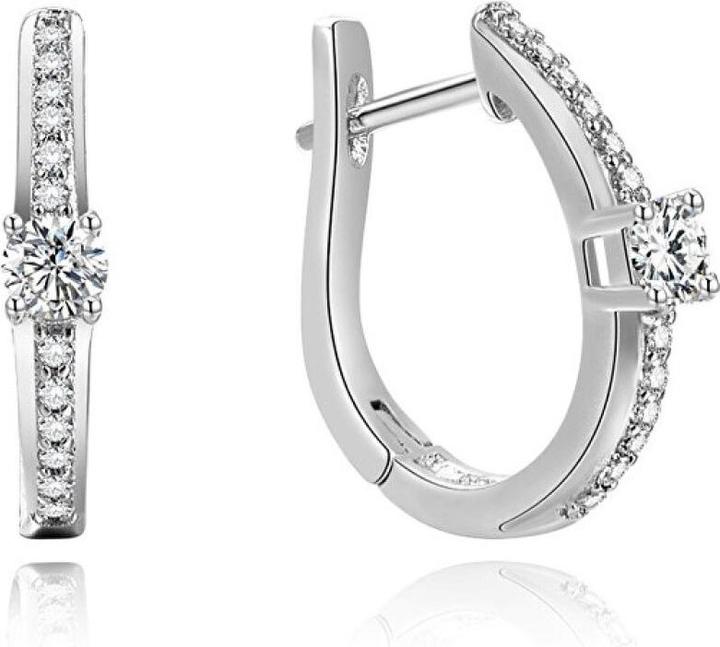 Actual product image Beneto Round silver earrings AGUC185 (L)