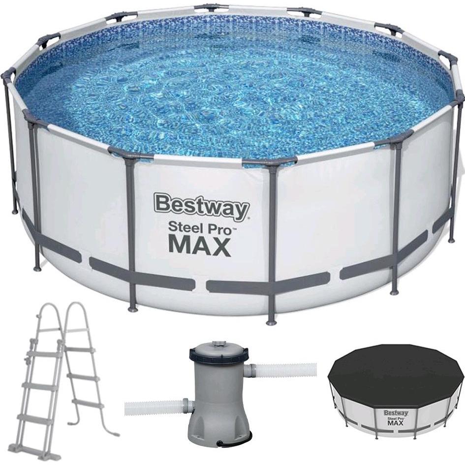 Bestway, Pool, Steel Pro Max Aufstellpool Komplett-Set (Ø 366 x 122 cm)