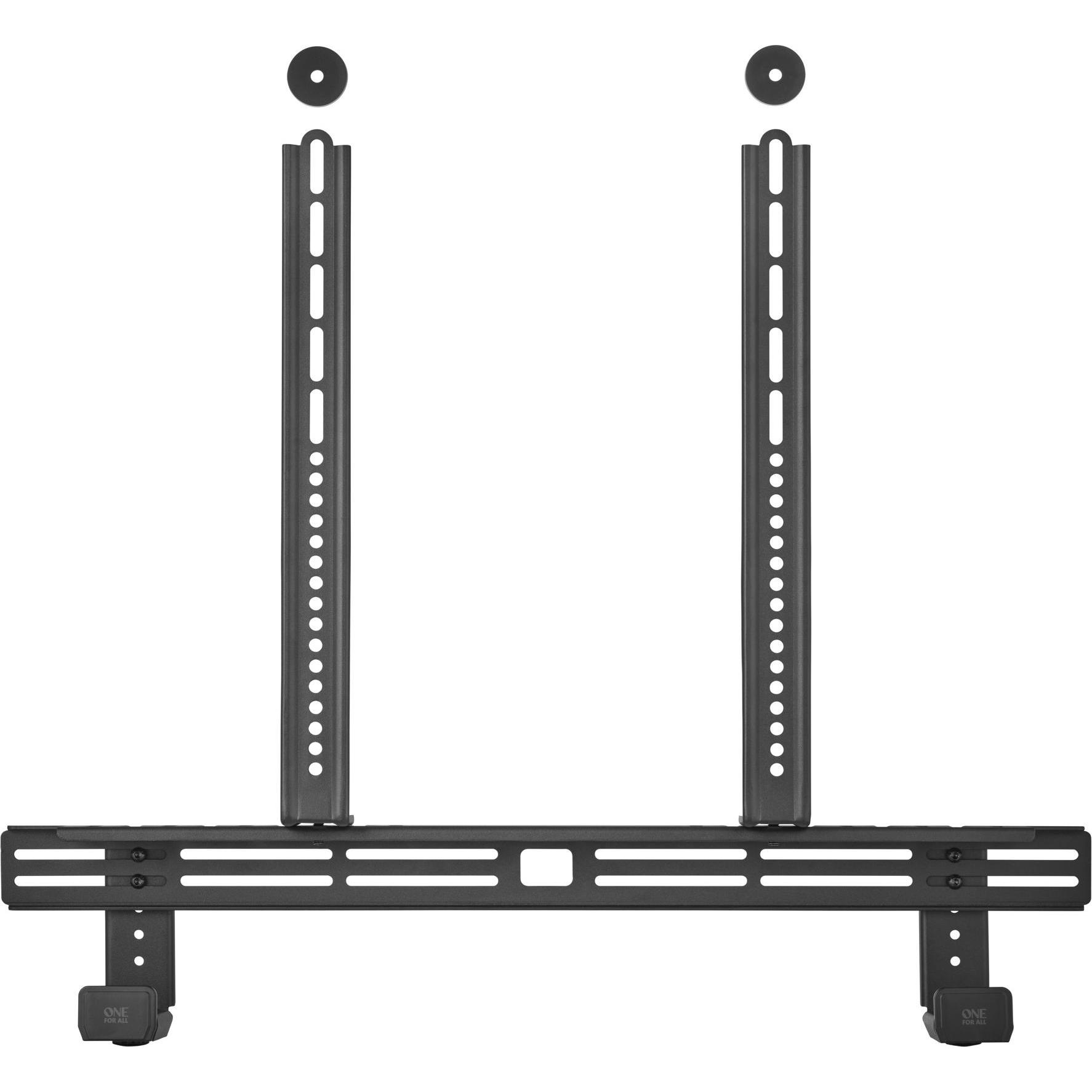 One for All Supporto per soundbar WM5360 (1 pz., Installazione a parete, Non mobile), Stativo + Montaggio a muro per altoparlanti, Nero