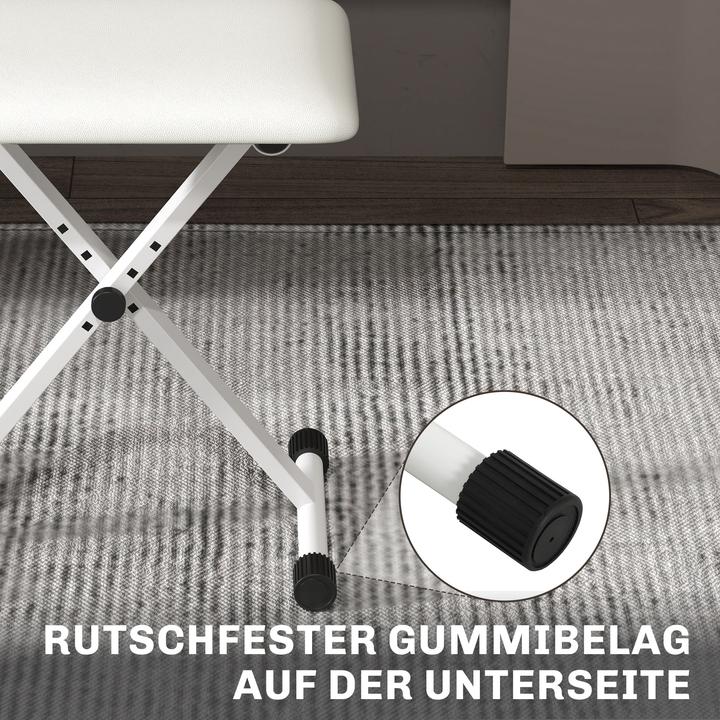 Image du produit Homcom Klavierbank Metall, Kunstleder Weiss