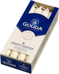 Gouda Kroonkaarsen Ivoor 8 stuks (8 Pcs.)