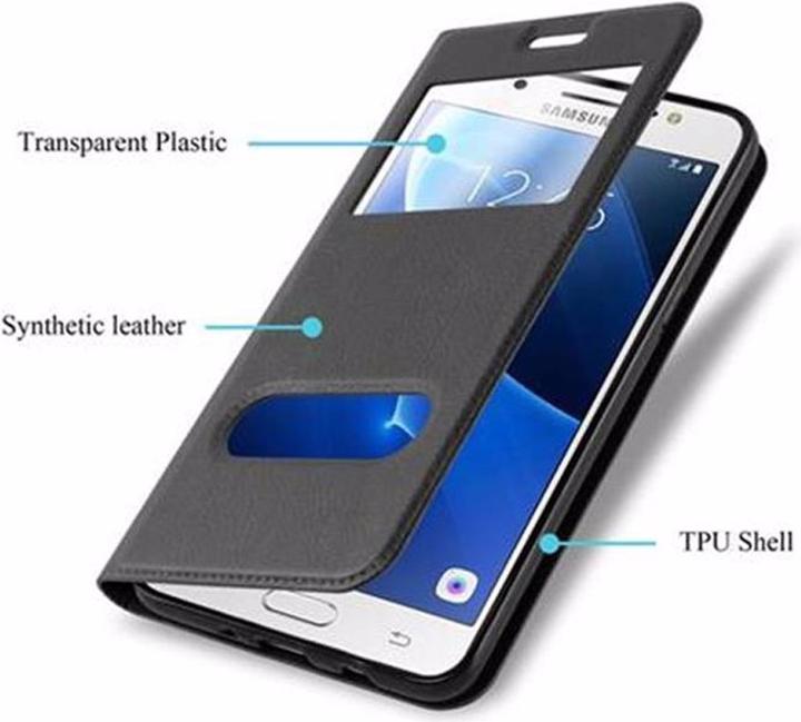 Actual product image Cadorabo Book with View double window cover (Samsung Galaxy J5 (2016))
