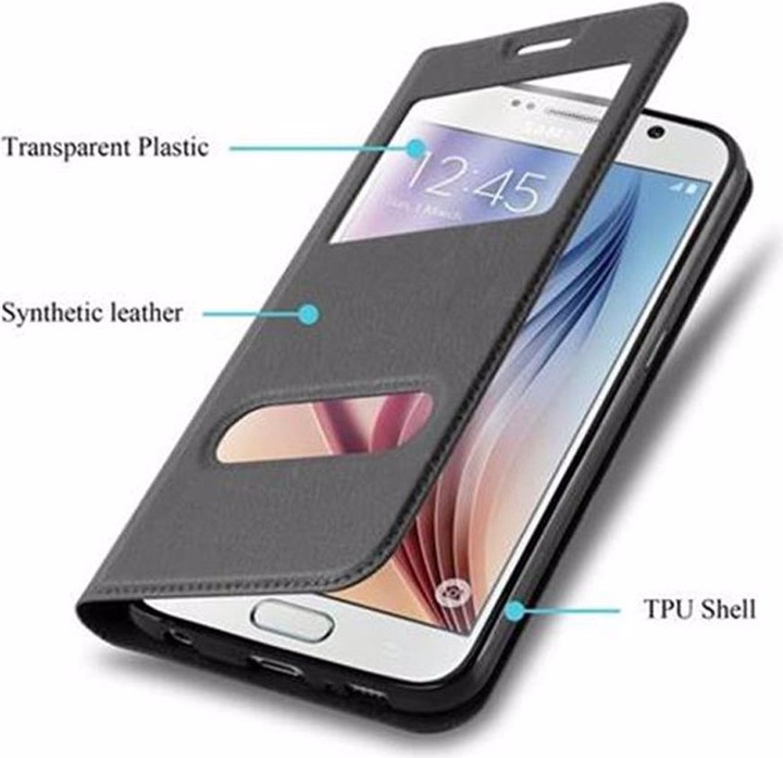 Produktbild Cadorabo Book mit View Doppelfenster Cover (Samsung Galaxy S6)