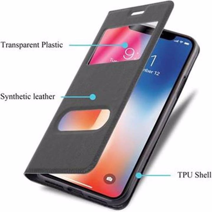 Produktbild Cadorabo Book mit View Doppelfenster Cover (Apple iPhone X)