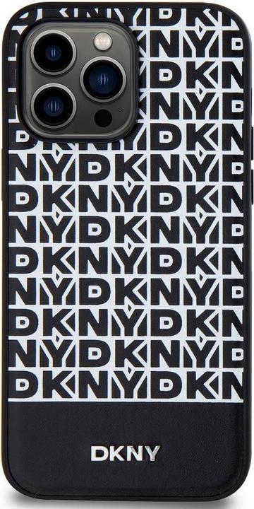 Produktbild DKNY DKHMP15XPSOSPK iPhone 15 Pro Max 6.7" czarny/black hardcase Leather Printed Pattern Metal Logo (Apple iPhone 15 Pro Max)