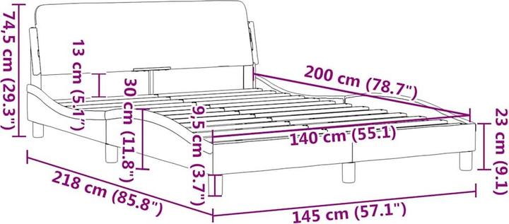 Produktbild vidaXL Bettgestell (140 x 200 cm)