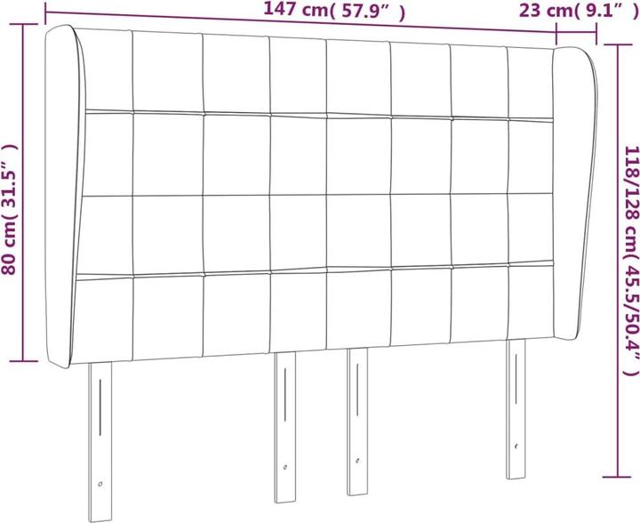 Actual product image vidaXL Kopfteil (147 x 23 x 128 cm)