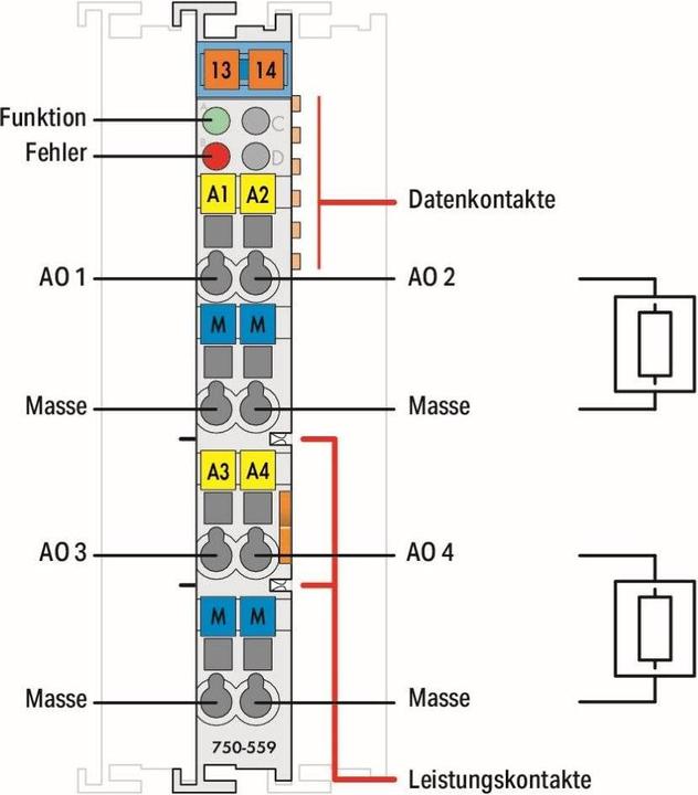 Actual product image Wago Analog output 4-channel module 0-10V