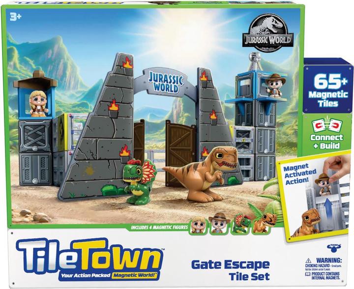 TileTown Tegelstad - Jurassic world park magnetische bouwset (90307)