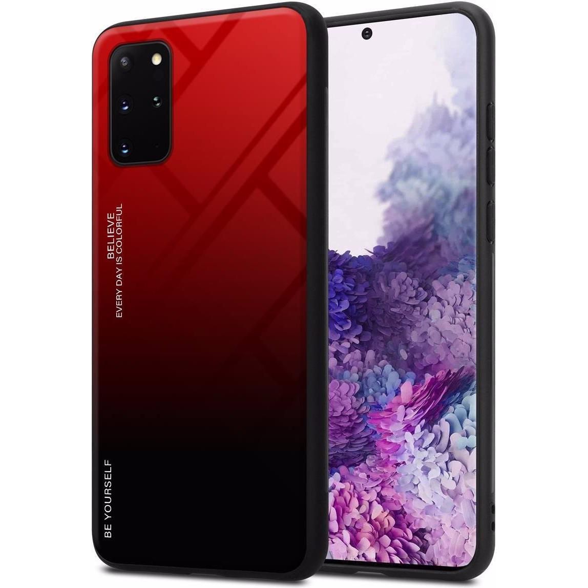 Cadorabo TPU 2 Farben Glas Cover (Samsung Galaxy S20+), Smartphone Hülle, Schwarz