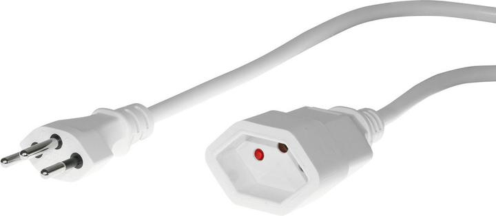 Actual product image Revolt Extension cable, white, 3-pin to coupling, power cable, 3 m (3 m)