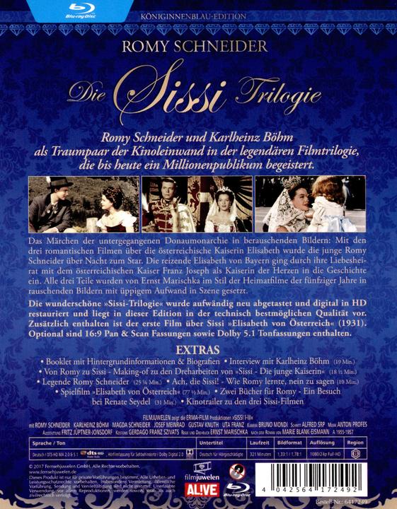 Image du produit Trilogie Sissi - Edition Bleue de la Reine (Blu-ray, 2017, Allemand)
