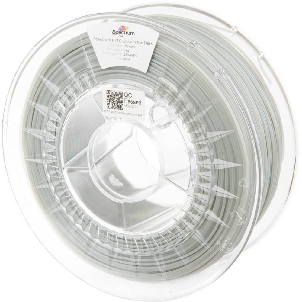 Spectrum Filaments 80537 Glow in the Dark Filament PETG nachleuchtend 1.75 mm 10 (PETG, 1.75 mm, 1000 g), Filamenti stampa 3D, Blu