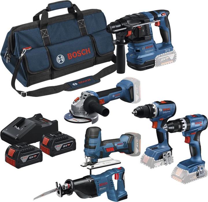 Bosch Professional Bosch 6 Tool Kit GSR+GWS+GBH+GSA+GST+GSB