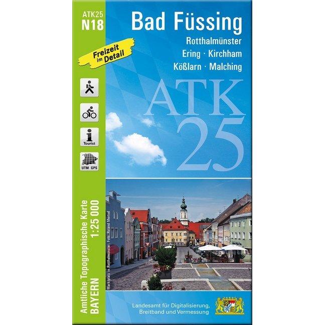 Amtl.Topogr.Kart.Bayern.N18 Bad Füssing, Landkarte
