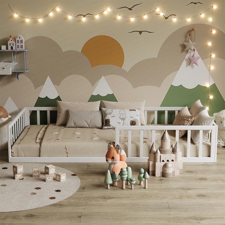 Produktbild VitaliSpa Bodenbett aus Metall Minno, Weiss, 90x200 mit Matratze (90 x 200 cm)