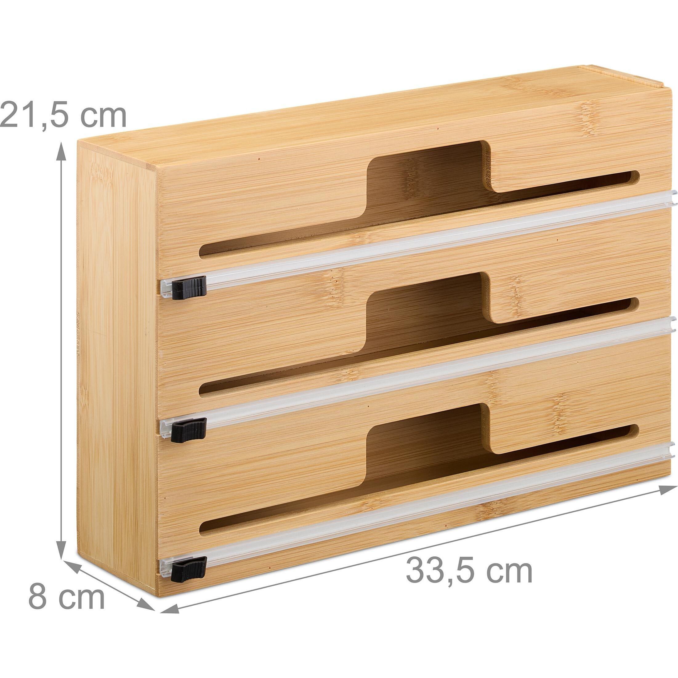 Thumbnail - Relaxdays Folienspender, Küchenrollenhalter, Braun