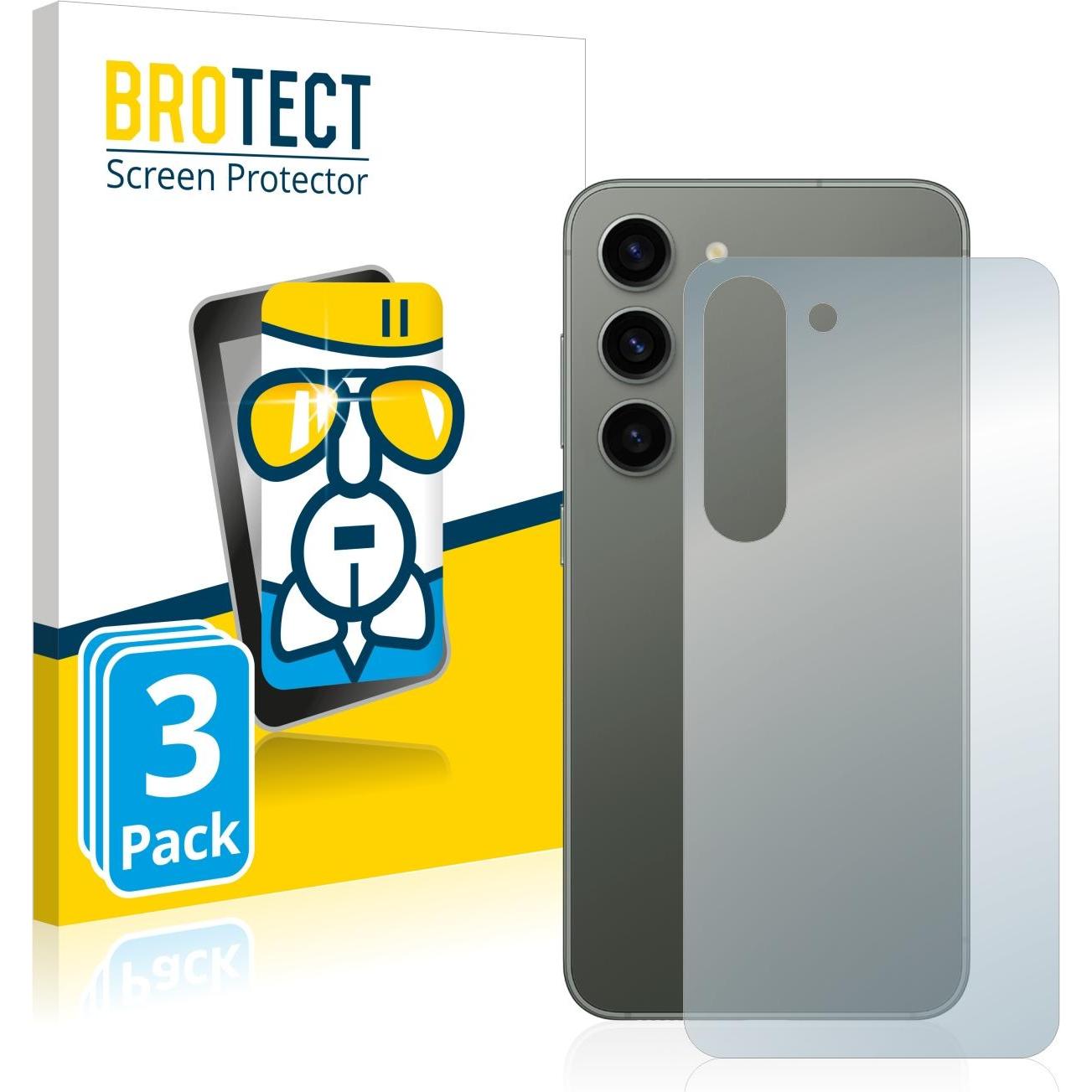 BROTECT AirGlass Panzerglasfolie (3 Stück, Samsung Galaxy S23), Smartphone Schutzfolie, Transparent