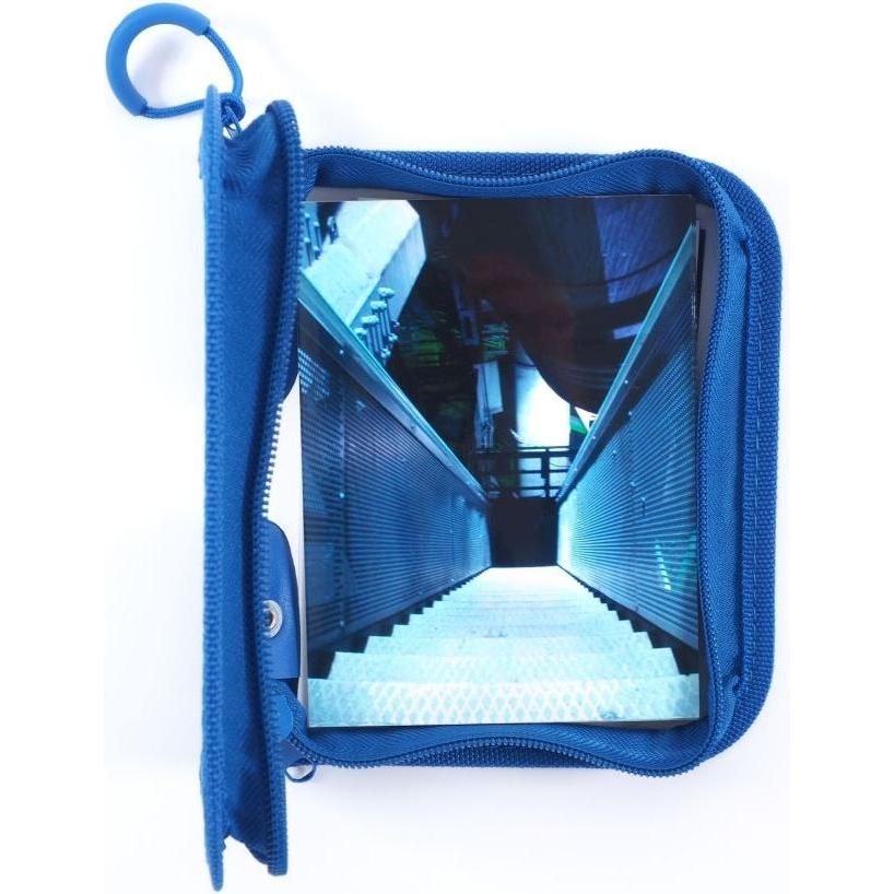 Thumbnail - Foldersys, Mappe, Reissverschlussbeutel Mini A7 transparent/blau 0,5 mm (A7, 1 x)