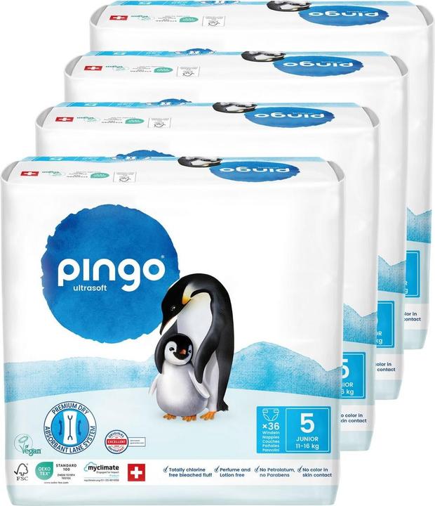 Actual product image Pingo Ökowindeln (Size 5, Half month box, 144 pcs.)